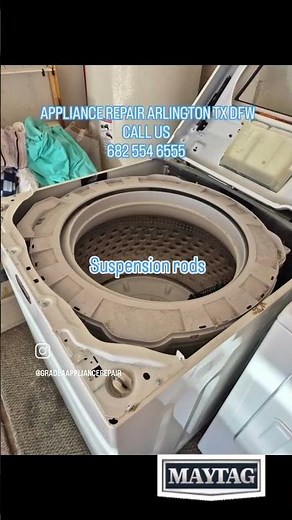 maytag washer shaking during spin cycle. bad suspension rods. appliance repair Arlington tx