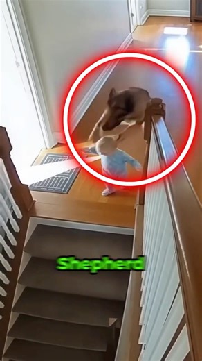 german shepherd saves a falling child