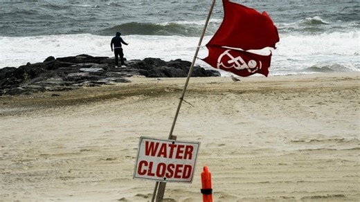 49K views · 281 reactions | Hurricane Erin flooded streets in New York and New Jersey as massive waves crashed onto beaches. One resident used a kayak to navigate flood waters. | USA TODAY | Facebook