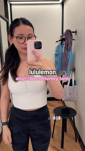 Ive been waiting to try on this align ribbed henley tank from @lululemon for so long so when i saw it in stores i was super excited! This is super cute and i love the square neck line to it! What do you think! #lululemon #lululemoncreator #lululemontryon #lululemonaligntank