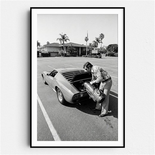 Vintage Classic Car Golf Digital Print: Black and White Wall Art - Etsy