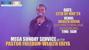 🚨🌟MEGA SUNDAY SERVICE WITH OUR HIGHLY ESTEEMED PASTOR FREEDOM THIS SUNDAY! 💃💃 🕘 9AM 📍333 Pretoria Avenue, Randburg #CGI #CHURCHGROWTHINTERNATIONAL #megasundayservice #Sundayservice #sazone1 #theyearofredemption #kingschatrecommends | Christ Embassy Randburg