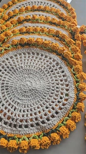 A charming and delicate crocheted table setting, perfect for special moments 🤍✨ #crochet #tablese...