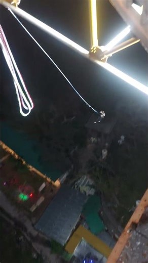 live bungee at night.. #bungeerishikesh #youtubeshorts #bungy #adventure #travel