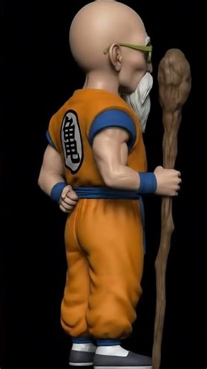 Master Roshi DBZ - 3D Turntable Loop | Hologram Ready (Black Screen) 4K