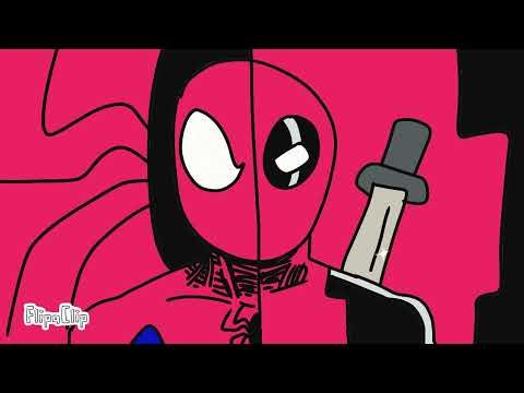 Spider-Man/Deadpool face split (Drawing)