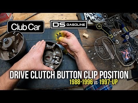 Club Car Drive Clutch Button Clip Position (1988-1996 vs 1997-up)