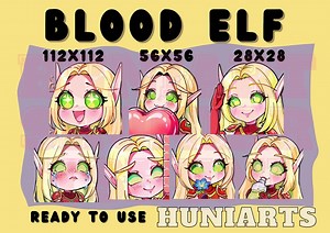 World Of Warcraft Blood Elf, WoW Elf, Elf Emotes,Blood Elf Emote, Elf Emote, Blood Elf Anime Emote, Chibi Emotes for Twitch/Discord/Youtube - Etsy.de