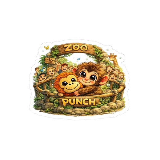 Viral Punch Monkey Sticker Japan Zoo Kiss-cut - Etsy