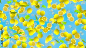 Lemon LOOP TILE Background Mix. This footage of lemons is loopable and tileable and can create an infinite seamless background texture.