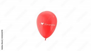 Singapore Independence Day, National Day Celebration Balloon with Luma Matte and Green Screen.