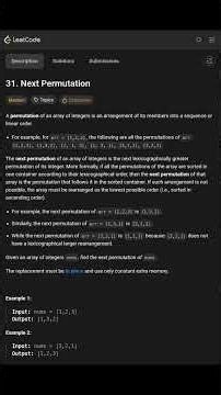 Day-28/100 Next Permutation Explained Easy 🔥 | LeetCode 31 | Interview Question #leetcode #btech