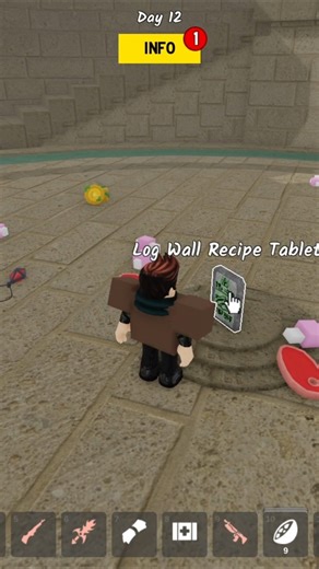 I Get Log Wall Recipe from Fight Pits #roblox #99nightintheforest
