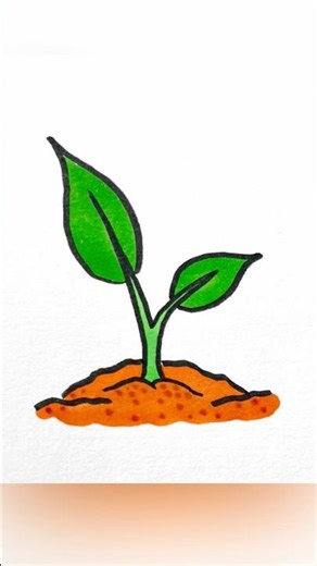 How to draw a sapling | easy drawing for kids #leaf #plants #earthday #artforkids #kidsvideo #diy