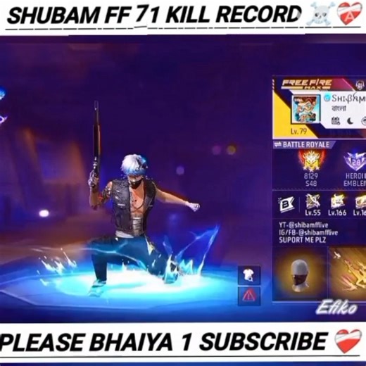 Shubam FF 71 Kill Record|🙀☠️|#shortsfeed #freefireshorts #dhurandhar #trend