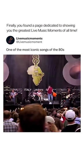 Live Music Moments on Instagram: "A-ha returned to the global stage in 2005 to perform Take On Me during Live 8, delivering the song in front of a massive Berlin crowd as part of the worldwide concerts aimed at raising awareness around global poverty. Decades after its release, the performance leaned into the band’s matured sound while keeping the unmistakable melody and emotional lift that first made the song a worldwide hit. Originally released in 1985, Take On Me became one of the defining so