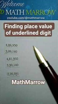 How to find the place value of underlined digits in the given numbers @MathMarrow