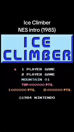Ice Climber is a classic 1985 Nintendo platformer where two characters, Popo and Nana, climb icy mountains to retrieve stolen vegetables from a condor, using hammers to break ice blocks and defeat enemies like polar bears and seals. The game features vertically scrolling levels, bonus stages, and simultaneous two-player cooperative gameplay, and the characters later became famous as playable fighters in the Super Smash Bros. series. #iceclimbers #nes #nintendo #retrogaming #fypシ