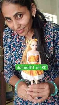 Free ke kapde se dress bana di / How to make doll clothes very easy? #shorts #dolldress