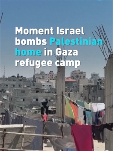 A Palestinian home inside the Gaza Strip's Al-Shati refugee camp was hit by an Israeli bomb on Wednesday, Sept. 9. According to locals, the Israeli military issued a warning to the people living in the area to leave before the strike. There were no immediate reports of casualties. Watch below. #Gaza #Israel #Palestine
