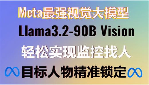 Meta最强开源视觉大模型-Llama3.2-90B Vision！视觉能力大幅提升！轻松实现监控找人，目标人物精准锁定！视觉大模型促进安防领域革命性突破！