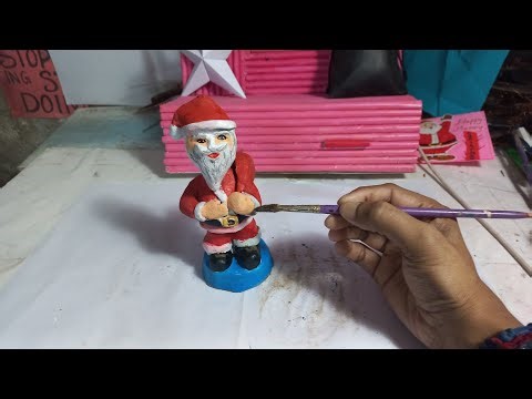 Santa Claus idol murti making with Clay colours ❤️🎅 | घर पर बनाए सांता क्लास का मूर्ति😊