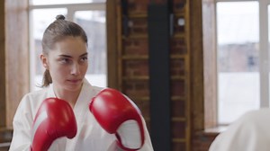 Young woman doing martial arts | Free Stock Video Footage