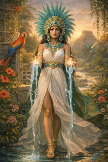 💧🌺 Chalchiuhtlicue - 5 Fun Facts on the Goddess of the Day