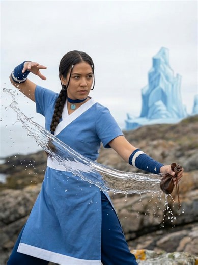 From stance to stance, the water bends at her command, each pose a testament to her graceful mastery of this liquid element. #ai #waterbending #epic