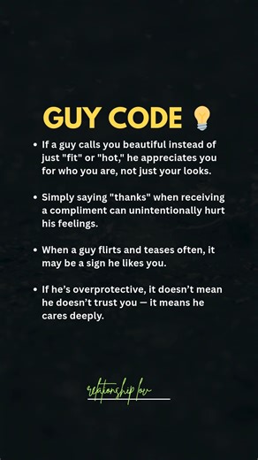 GUY CODE 💡 | Relation & Love Fact