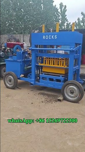 wheels movable diesel power hydraulic cement concrete hollow block making machine for blocks #blocks