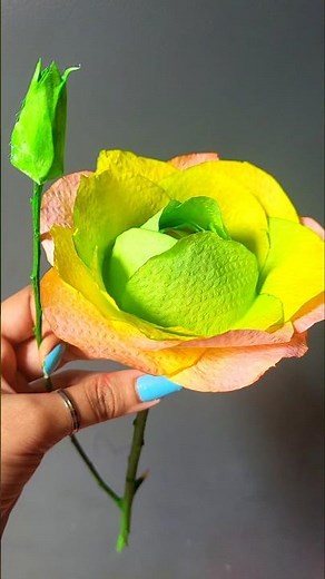 How To Make Aesthetic Rose With Tissue Paper|Diy Flower Making Ideas With Napkin #shorts #viral