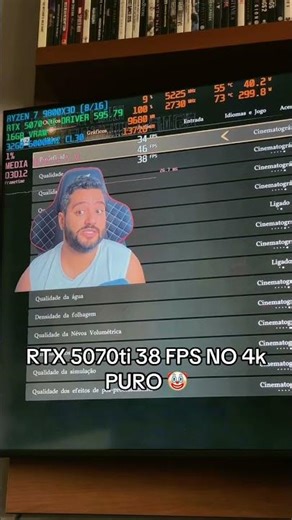 RTX 5070 ti RODANDO A 38 FPS NO 4k PURO É MUITA MANCADA!