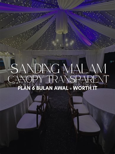 Bila majlis dah dirancang 6 bulan lebih awal, insyaAllah semuanya boleh jadi lebih smooth — tak adalah rushing atau kalut bila tarikh majlis makin dekat. Yelah, banyak lagi benda lain yang perlu diuruskan. Sebab tu ramai pengantin pilih untuk secure / booking awal canopy dengan BKE, supaya setup majlis boleh dirancang dengan lebih kemas dan cantik ✨ DM BKE untuk lock tarikh awal & elakkan slot penuh. #sewakanopikhemahpuchong #sewakanopikhemahKL #sewakanopikhemahselangor #canopytransparent