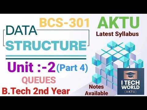 Data Structure Unit :- 2 (Part 4) QUEUES BCS301 AKTU B.Tech 2nd Year CSE/IT