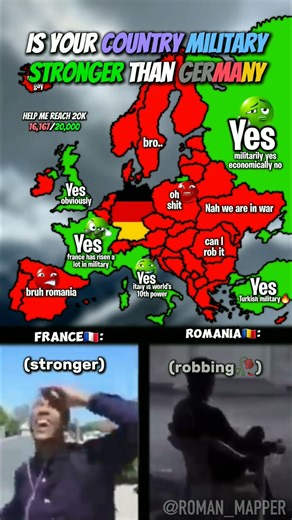 Is your countrys military stronger than Germans? #shorts #geography #mapguide #history #europe #map