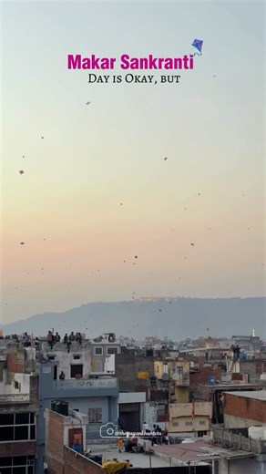 Gagan Khunteta | Jaipur Bharat 🇮🇳 on Instagram: "Jaipur ki Sankranti matlab full contrast of vibes. Subah se terrace pe patang, dhoop aur shor-sharaba, har “wo kaata” pe victory mode on. Shaam hote hi city soft ho jaati hai – thandi hawa, lanterns ki roshni, bonfire ke paas baatein, chai aur music ke saath slow moments. Din mein energy, raat mein peace. Upar patang, neeche humari masti, aur beech mein Jaipur ka magic. 🪁✨ [Jaipur Makar Sankranti, Jaipur kite festival, Makar Sankranti vibes, Ja