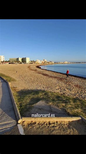 A late afternoon walk in Can Pastilla… The sun is softer now, the heat of summer has faded, and Mallorca has slipped into that gentle season where the air feels lighter but the sea still calls you in. The beach is quiet, the waves calmer, and a thin line of sea grass rests along the shore — a natural sign that autumn has arrived. Locals stroll slowly, jackets tucked under their arms just in case, while the last swimmers step out of the water with salty hair and warm smiles. The breeze has change
