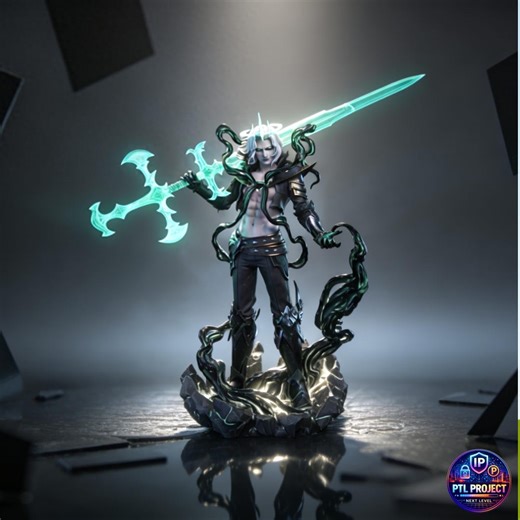 Shadow Blade King STL Statue + Bust | 1/7 Scale | Dark Fantasy Warrior With Energy Sword | 3D STL File - Etsy
