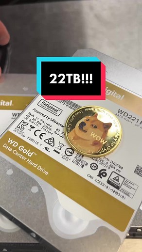 New WD Gold 22TB HDDs in the lab! Sealed CMR drives, SATA interface, 2.5M hours MTBF, 7,200 RPM, 291MB/s, five year warranty. Review coming soon. #hdd #wd #22tb #data #storage #datacenter #storagereview