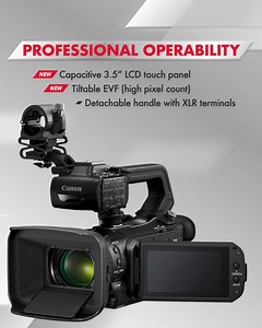 The ultimate 4K camcorder that checks all the right boxes is here! 🎥 The Canon XA75/XA70 comes with Dual Pixel CMOS AF, 1.0-inch CMOS sensor, 9-blade iris diaphragm for creamy smooth bokeh, and fast & slow-motion recording for more creative expression. Plus, there’s also USB Video Class (UVC) support for live streaming, and the 3.5” LCD touch panel, tiltable electronic viewfinder and detachable handle with XLR terminals offer flexibility for professional use. 😎 Learn more: https://asia.canon/c