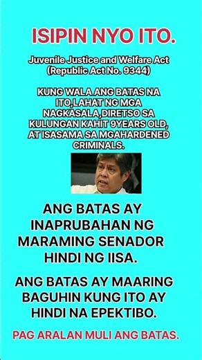 PAG ARALAN MULI ANG BATAS.