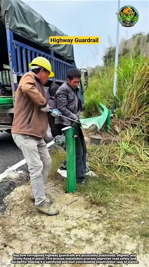 Highway Guardrail Installation & Securing Process 🚧🛣️