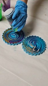 Resin mandala coasters with leftover resin ❤️ #mixedmediagirl #resin | Mixed Media Girl