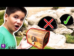 TREASURE HUNT in SECRET TUNNEL! Gold Treasure Box with Game Trixster by HobbyKidsTV - Videos For Kids