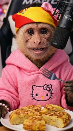 MONO KIBO comiendo TORTILLA ESPAÑOLA 🍳 ASMR Mukbang (Sonidos Satisfactorios)