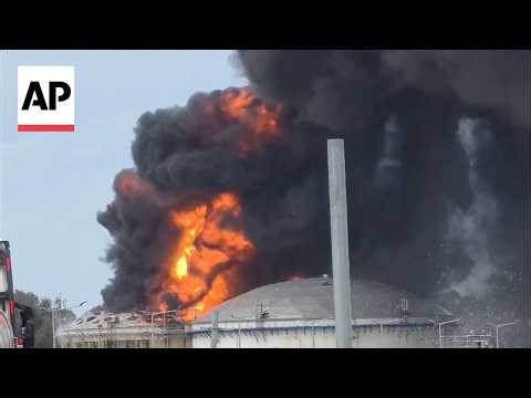 Fire erupts at an Israeli oil refinery after attack