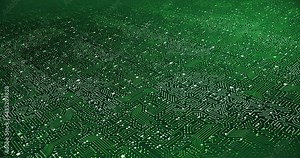 Artificial Intelligence Circuit Board. Transmitting High Speed Data. Perfect Loop. Computer And Technology Related 4K 3D CG Animation.
