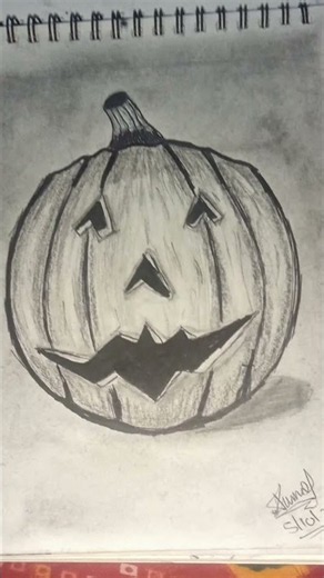 Easy Halloween Pumpkin Drawing | Shading Pencil Art