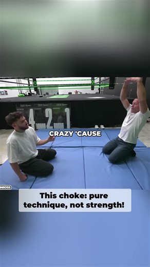 It's not about strength, it's technique. Feel it starting to get dark? It's hard to escape. Guillotine's a different tech. #TechniqueMatters #BJJ #Grappling #MartialArts